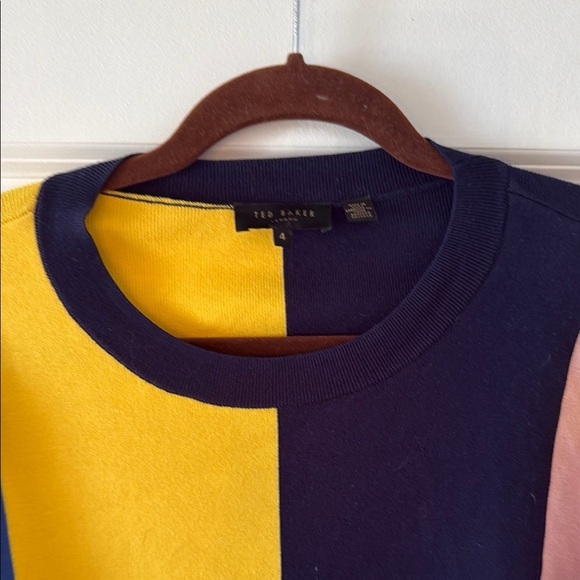 Ted Baker Fenchi stripe-print A-line woven jumper - Picture 4 of 5